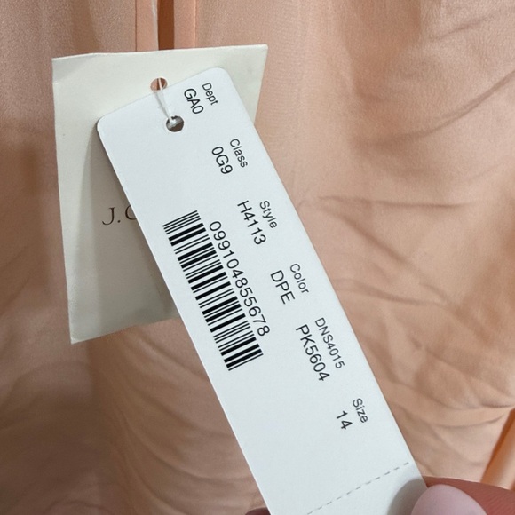 NWT J. Crew Peach Silk Lace-Trim Long Sleeve Blouse - Picture 8 of 11